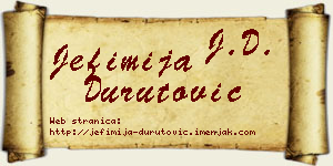 Jefimija Durutović vizit kartica